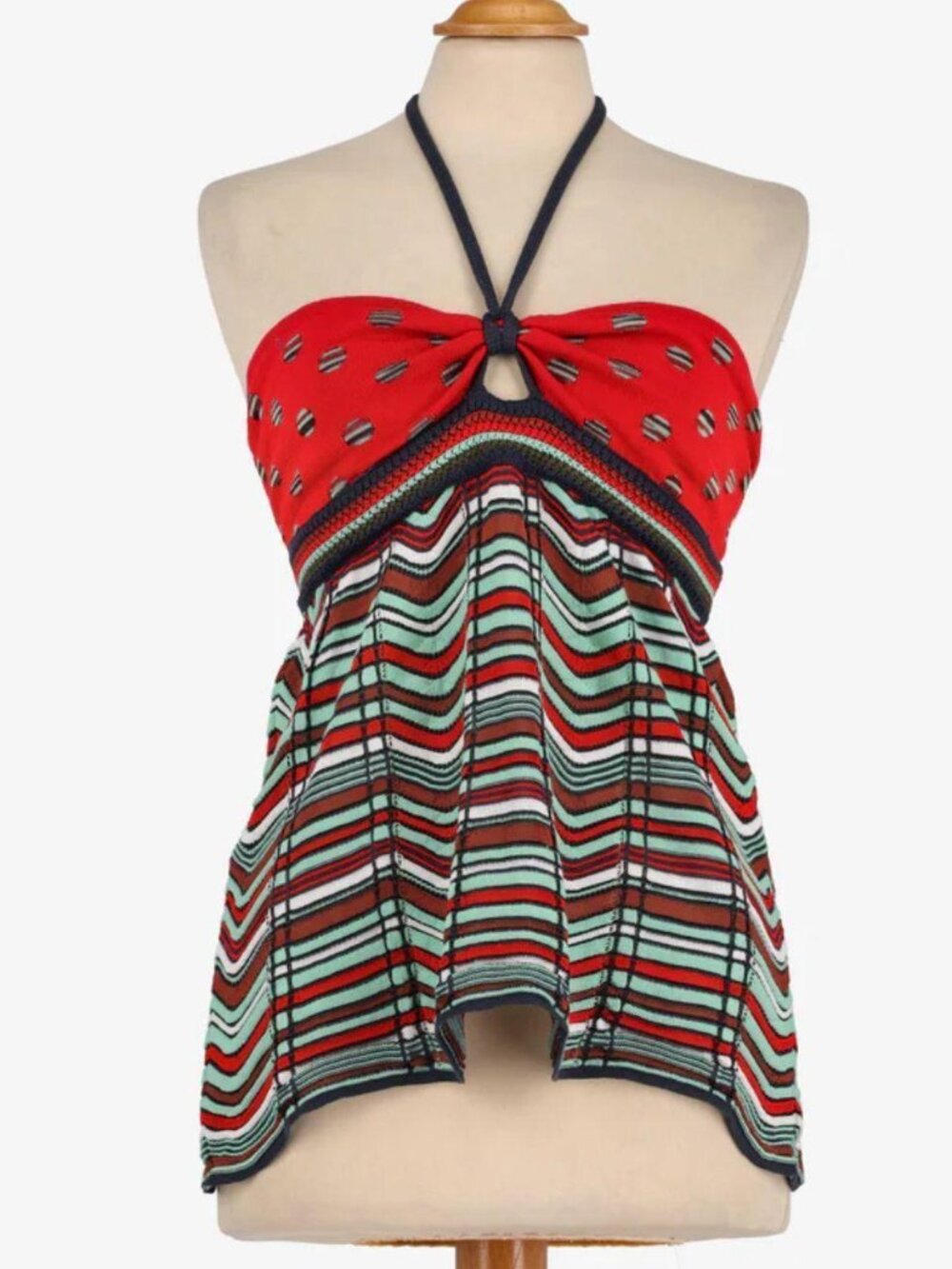 Missoni vintage top with classic Missoni pattern and polka dots